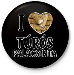 printfashion I love Túrós palacsinta - Kitűző, hűtőmágnes - Fekete (10853413)