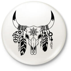 printfashion tehén koponya - Kitűző, hűtőmágnes - Fehér (16248084)