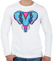 printfashion Elefánt - Férfi hosszú ujjú póló - Fehér (1225102)