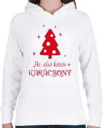printfashion Első közös karácsony - Női kapucnis pulóver - Fehér (1135064)