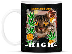printfashion Kannabisz cica - Bögre - Fekete (11583653)