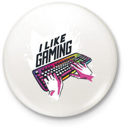 printfashion Gamer - Kitűző, hűtőmágnes - Fehér (14014635)