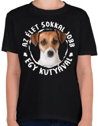 printfashion Jack Russel Terrier - Gyerek póló - Fekete (5439126)