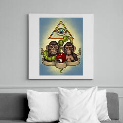 printfashion Majmok - Vászonkép - Fehér (6623488)