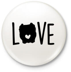 printfashion Pitbull love - Kitűző, hűtőmágnes - Fehér (3078783)