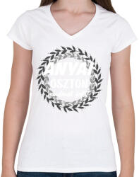 printfashion anyai ösztön kerek fehér - Női V-nyakú póló - Fehér (6876121)