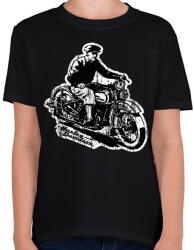 printfashion Motrocircle vintage - Gyerek póló - Fekete (4887399)