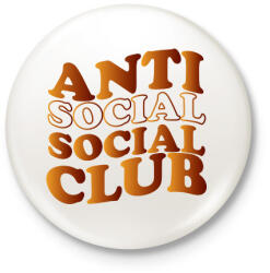 printfashion Anti social social club - barna - Kitűző, hűtőmágnes - Fehér (7035681)