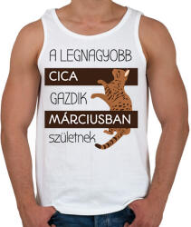 printfashion A legnagyobb cica gazdi - hónappal - Férfi atléta - Fehér (6305038)
