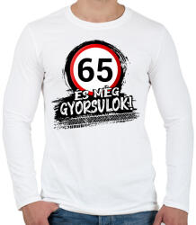 printfashion 65 és még gyorsulok - Férfi hosszú ujjú póló - Fehér (12849788)