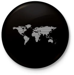 printfashion worldmap - Kitűző, hűtőmágnes - Fekete (3097996)