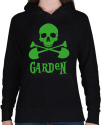printfashion garden skull - Női kapucnis pulóver - Fekete (1713381)