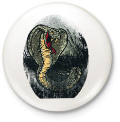 printfashion Mérgeskígyó grafika - Kitűző, hűtőmágnes - Fehér (4959886)