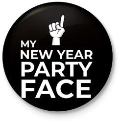 printfashion NEW YEAR PARTY FACE - Kitűző, hűtőmágnes - Fekete (10932500)