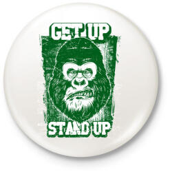 printfashion Graffiti - Gorilla - Kitűző, hűtőmágnes - Fehér (4963909)