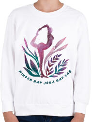printfashion Minden nap jóga nap van - Gyerek pulóver - Fehér (6874301)