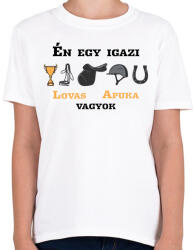 printfashion Igazi lovas apuka - Gyerek póló - Fehér (6322434)