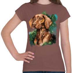 printfashion vizsla watercolor - Női póló - Mogyoróbarna (5650849)