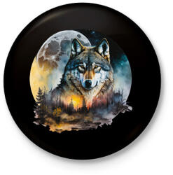 printfashion Farkas - Kitűző, hűtőmágnes - Fekete (16120228)