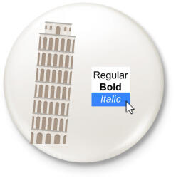 printfashion Pisai ferdetorony - Kitűző, hűtőmágnes - Fehér (4197998)