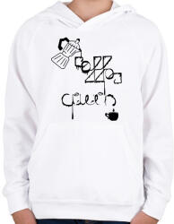 printfashion CoffeeQueenBlack - Gyerek kapucnis pulóver - Fehér (5581428)