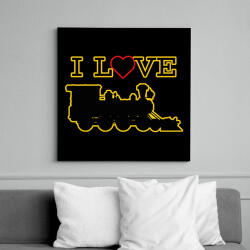 printfashion I love train - Vászonkép - Fekete (7683412)