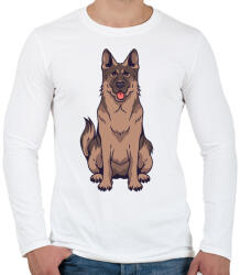 printfashion Németjuhász - Férfi hosszú ujjú póló - Fehér (5224169)