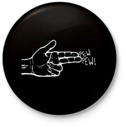 printfashion Kézfegyver - Kitűző, hűtőmágnes - Fekete (3096339)