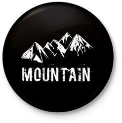 printfashion Mountain - Kitűző, hűtőmágnes - Fekete (4717593)