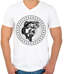 printfashion pecás - Férfi V-nyakú póló - Fehér (15755200)