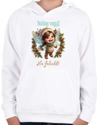 printfashion Boldog vagy - Gyerek kapucnis pulóver - Fehér (15337271)