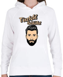 printfashion szakáll- tiszteld a szakállat - Női kapucnis pulóver - Fehér (4122359)