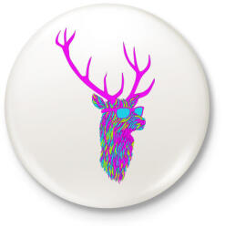 printfashion Party deer - Kitűző, hűtőmágnes - Fehér (3074778)