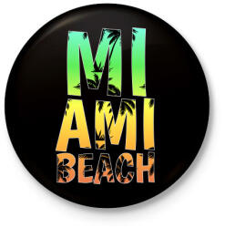 printfashion Miami beach - Kitűző, hűtőmágnes - Fekete (4390755)