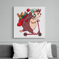 printfashion Karácsonyi süni - Vászonkép - Fehér (6638702)