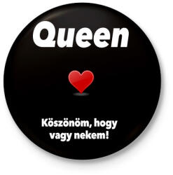 printfashion Queen - Kitűző, hűtőmágnes - Fekete (3095706)