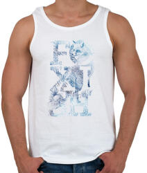printfashion Foxish - Férfi atléta - Fehér (222002)