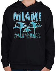 printfashion Miami california - Gyerek kapucnis pulóver - Fekete (4390162)