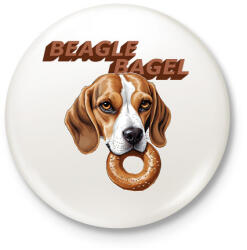 printfashion beagle bagel - Kitűző, hűtőmágnes - Fehér (15330793)