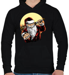printfashion Rossz télapó - Férfi kapucnis pulóver - Fekete (455494)