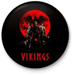 printfashion VIKINGS - Kitűző, hűtőmágnes - Fekete (3102933)