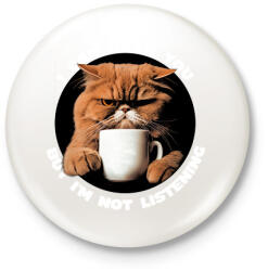 printfashion Antiszociális macska - Kitűző, hűtőmágnes - Fehér (14268296)