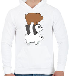 printfashion barebears - Férfi kapucnis pulóver - Fehér (1005585)