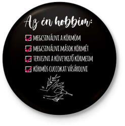 printfashion Műköröm - Kitűző, hűtőmágnes - Fekete (5702503)