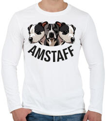 printfashion amstaff - Férfi hosszú ujjú póló - Fehér (16203305)