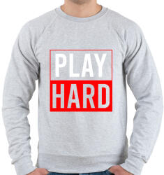printfashion Play hard - Férfi pulóver - Sport szürke (2027129)