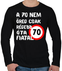 printfashion 70 éves Fehér. - Férfi hosszú ujjú póló - Fekete (16111286)