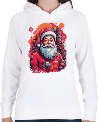 printfashion Télapó - Női kapucnis pulóver - Fehér (15142245)