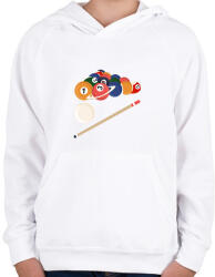 printfashion Billiárd az űrben - Gyerek kapucnis pulóver - Fehér (6244939)