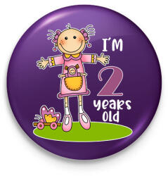 printfashion 2 years old" for girl - Kitűző, hűtőmágnes - Lila (13451319)